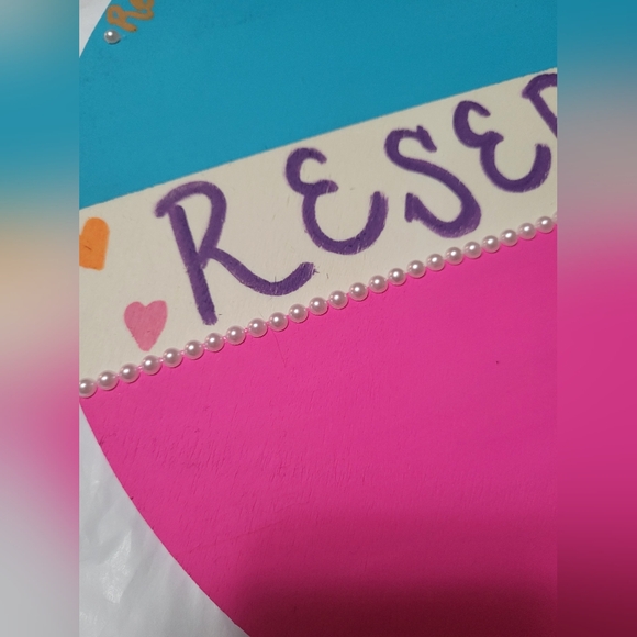 Display Rotating Stand &  Hand Painted Reserved Sign For Live Show Host - Picture 3 of 6